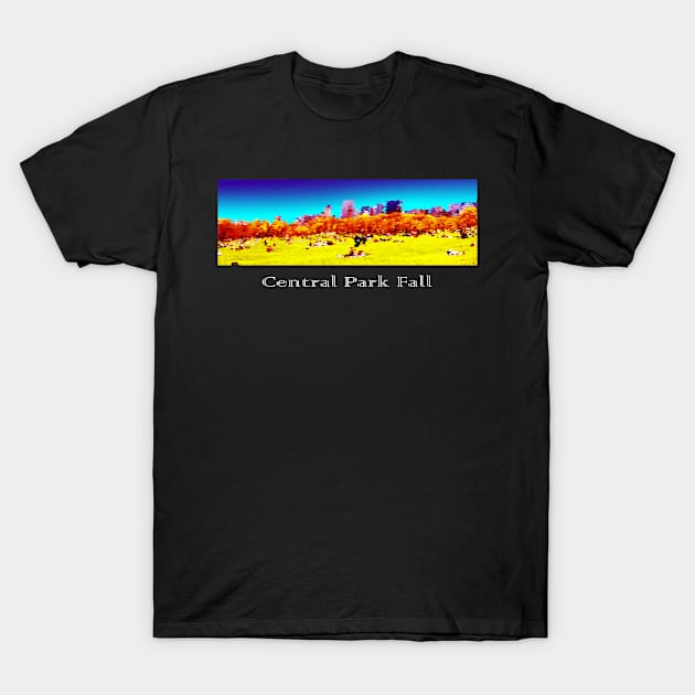 Central Park Fall (dark) T-Shirt by wendyannedarling